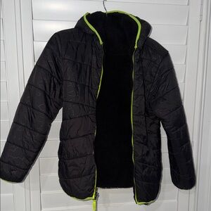 Kids Eddie Bauer Black Jacket with Green Accents